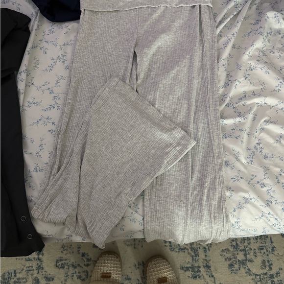 Garage Light Gray Ribbed Pants - Picture 1 of 2